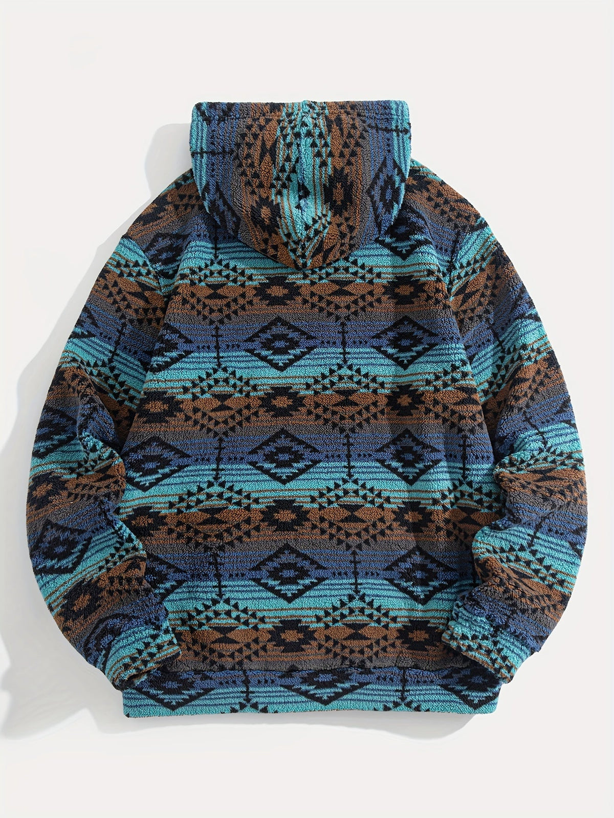 Unisex Kapuzenpullover mit Azteken-Muster Teddy Fleece