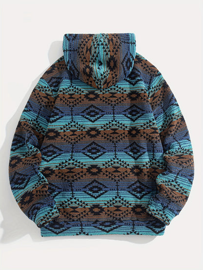 Unisex Kapuzenpullover mit Azteken-Muster Teddy Fleece