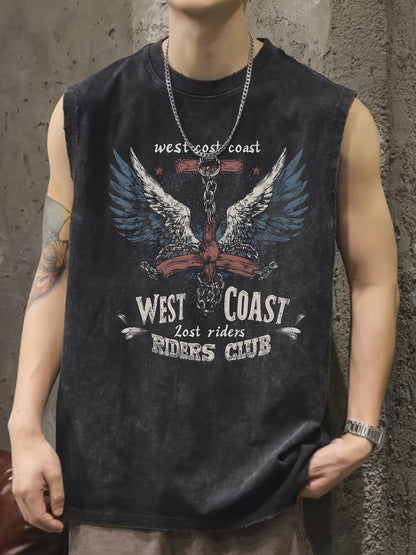 Herren Biker Tanktop West Coast Riders Club Vintage Style