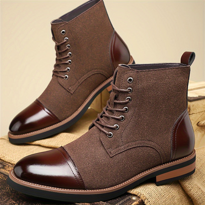 Herren Schnürstiefel Zweifarbig mit Schnürung