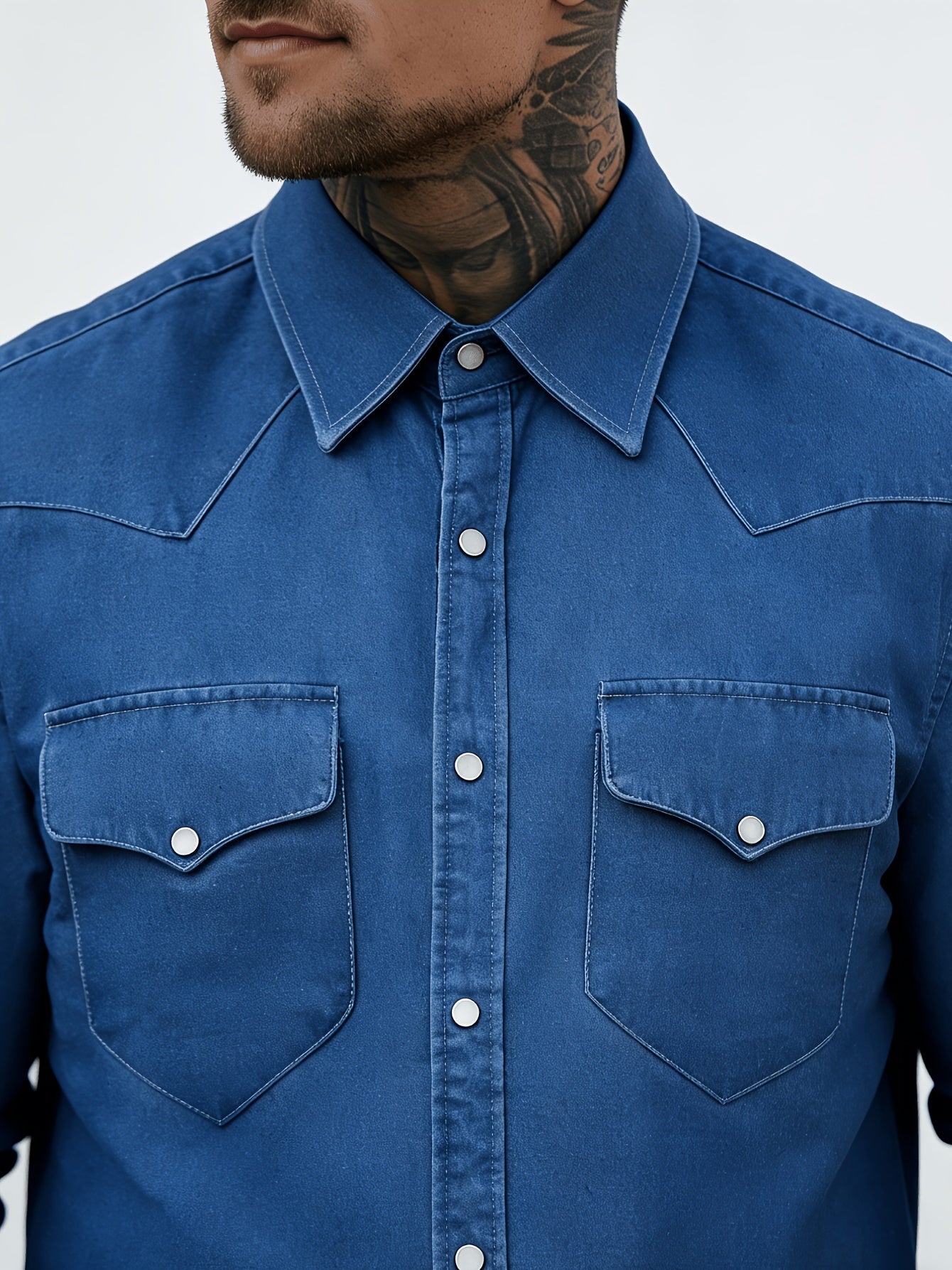 Herren Denim Hemd im Western-Stil – Lässige Mode für Alltag & Freizeit