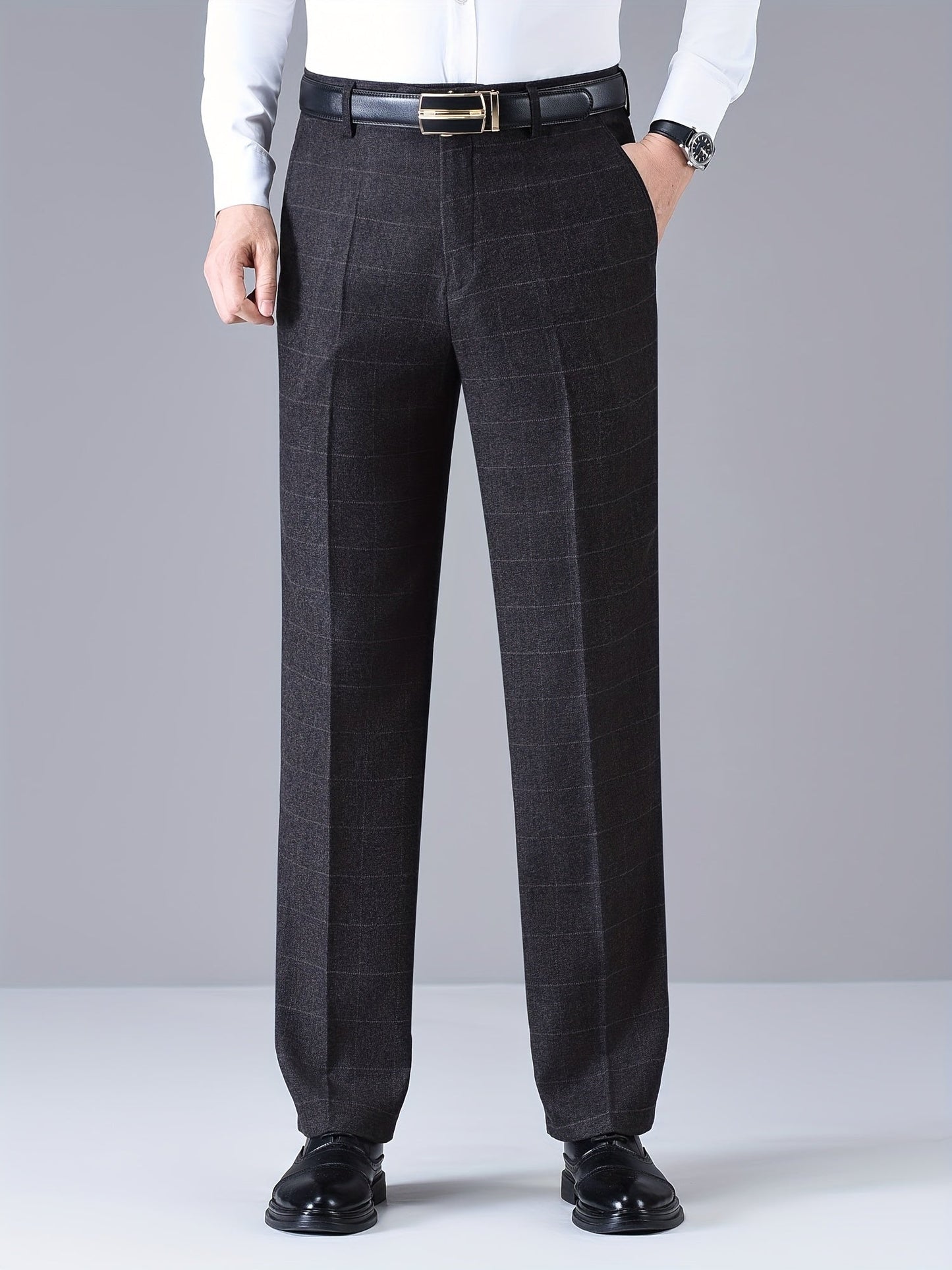 Herren Hose im Karomuster Anzughose Klassisch Elegante Freizeithose