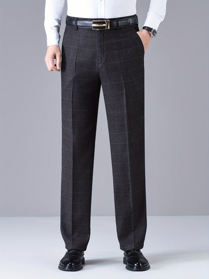 Herren Hose im Karomuster Anzughose Klassisch Elegante Freizeithose