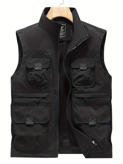 Herren Outdoor Weste mit Mehreren Taschen – Funktionelle Freizeit- und Angelweste