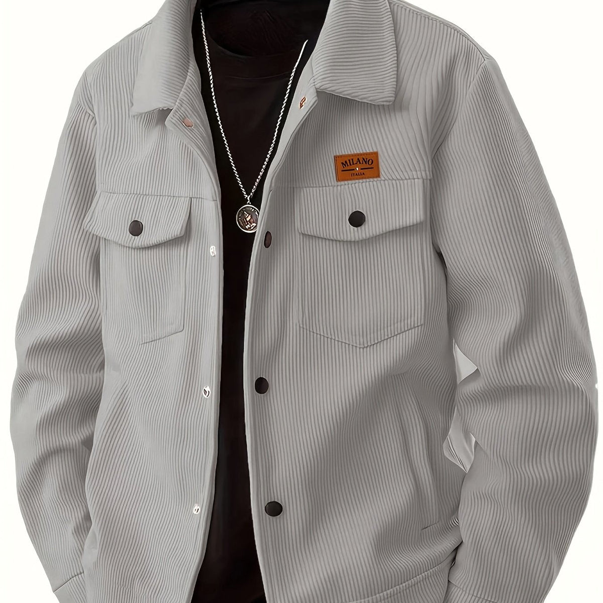 Herren Rippstrick Jacke mit Kentkragen und Brusttaschen