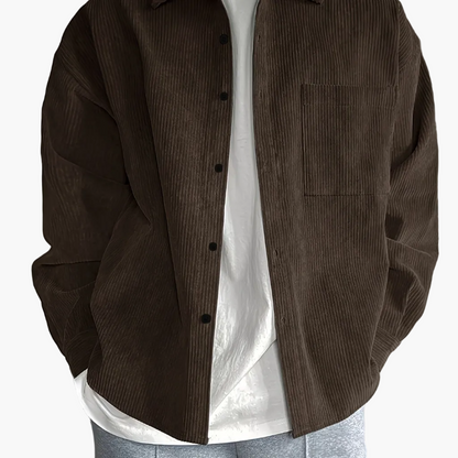 Herren Oversized Cordhemd Casual Streetwear – Lässiges Freizeithemd für Alltag und Trend-Looks