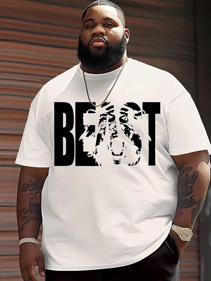 Herren T-Shirt mit "BEAST" Statement und Löwenkopf-Design – Urban Streetwear, Oversize Look