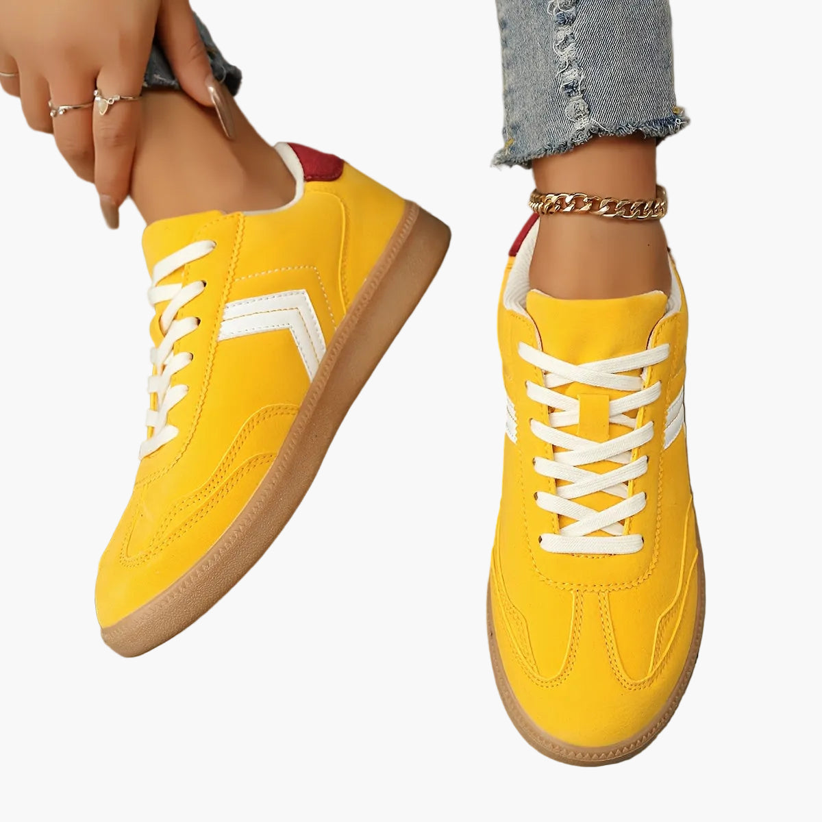 Damen Retro Sneaker im Casual Look – Bequeme Freizeitschuhe für Alltag und Streetstyle