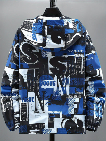 Kapuzenjacke mit auffälligem Buchstaben-Print für Herren und Damen