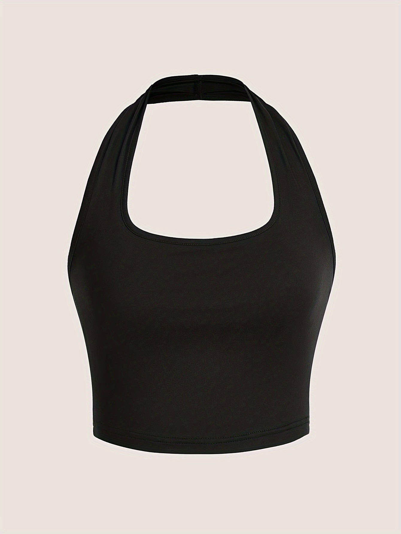 Damen Halter Neck Backless Crop Top – Modisches Sommer Basic für Freizeit & Streetwear