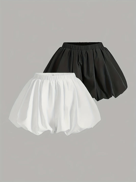 Damen Ballonshorts mit elastischem Bund und modischem Volumeneffekt
