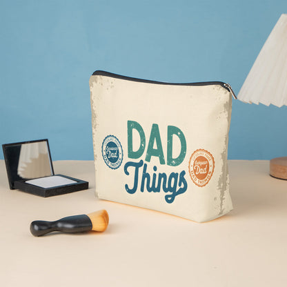 Vätertag Kulturbeutel für Herren – Vintage Stil Aufbewahrungstasche für "Dad Things" – Praktische Geschenkidee