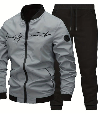 Herren Freizeit-Trainingsanzug im modernen Streetstyle – Jacke & Hose Set, ideal für Alltag und Freizeit