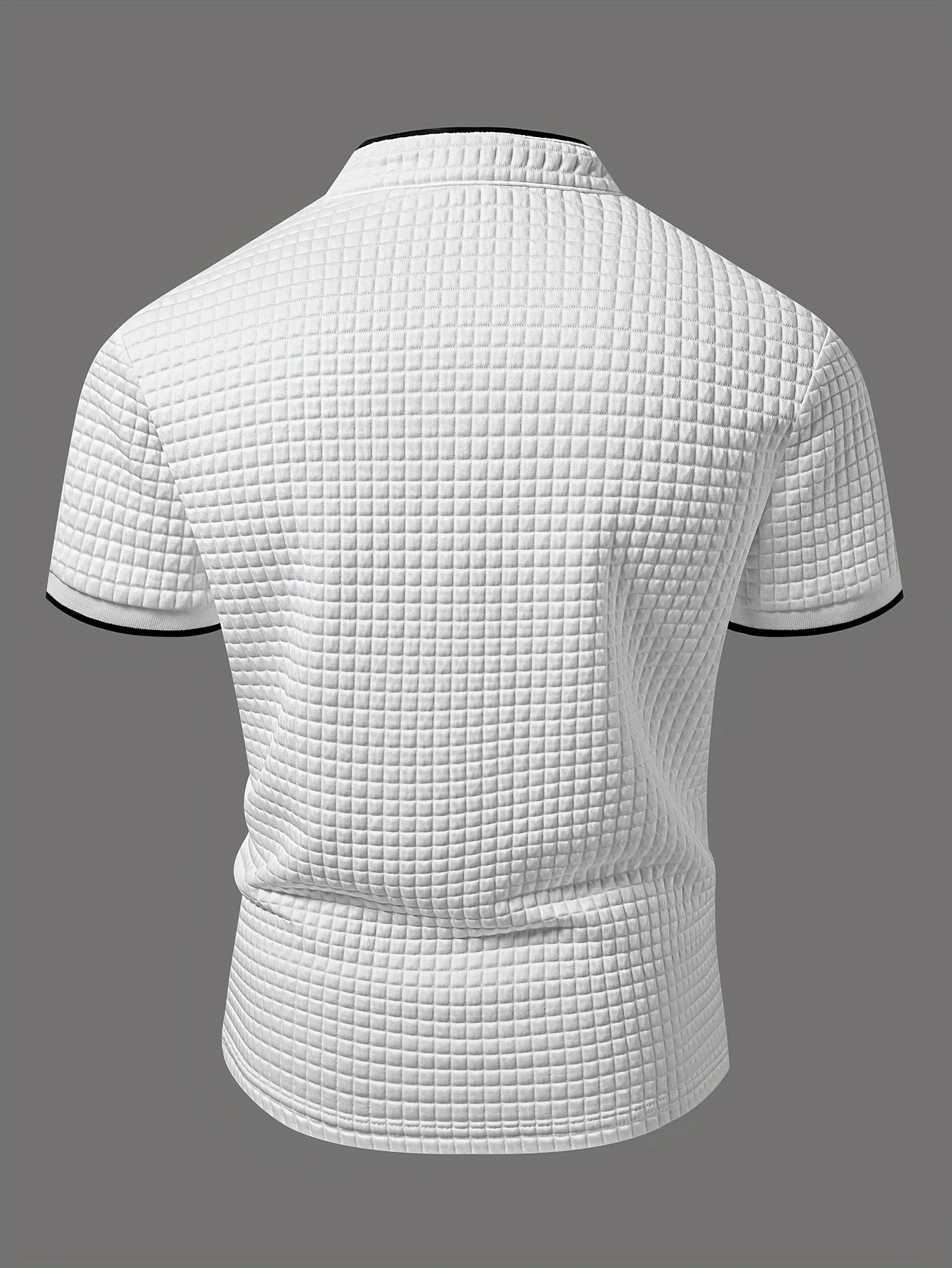 Herren Stepp-Henley Poloshirt mit Wappen-Emblem – Modernes Casual Shirt für Alltag und Freizeit