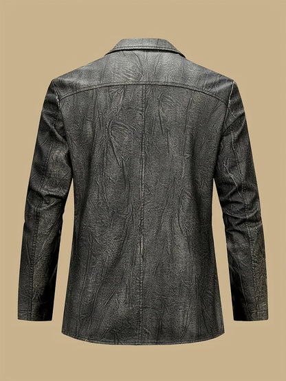 Herren Sakko Jacke mit Reißverschlussdetails und Knopfverschluss