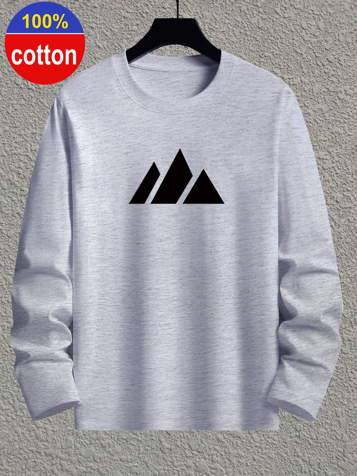 Unisex Langarmshirt mit Rundhalsausschnitt und Berg-Print