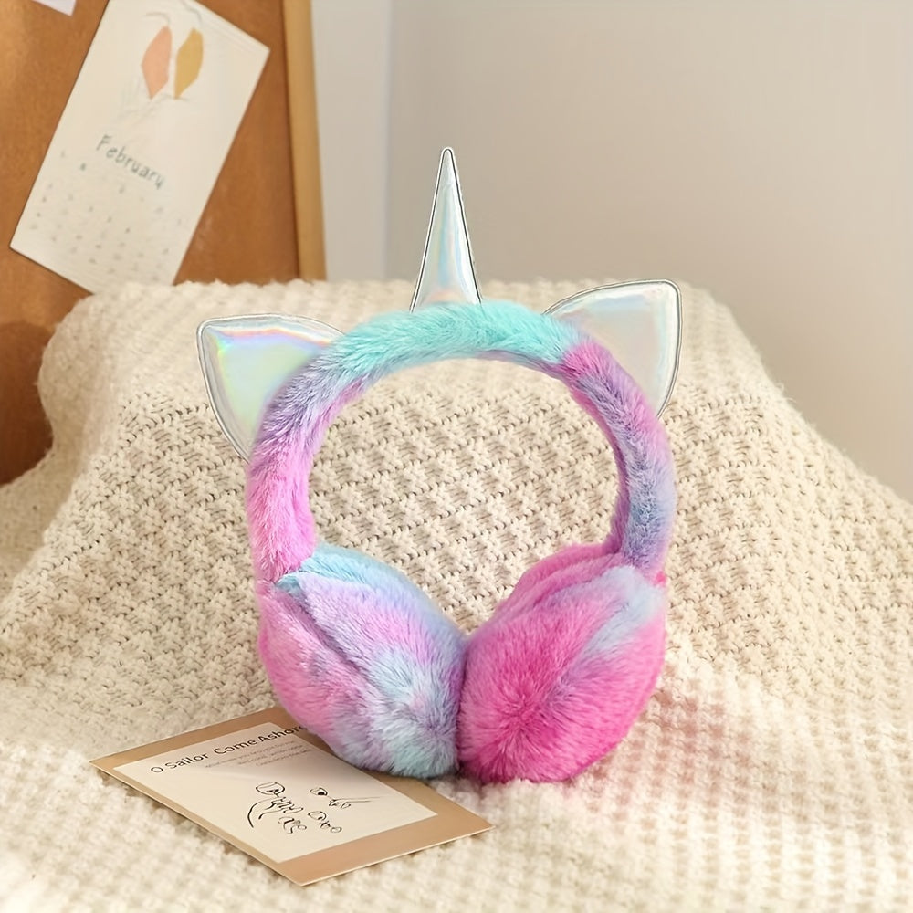 Bunte Einhorn Ohrenschützer für Kinder & Erwachsene, Weich & Flauschig