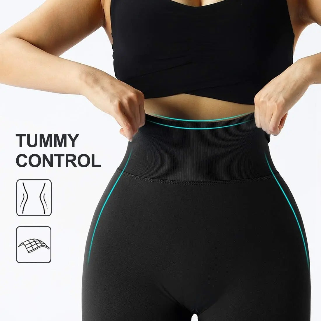 Damen Seamless Sport Leggings mit Push-Up-Effekt – High Waist, Figurformend, Perfekt für Fitness & Alltag