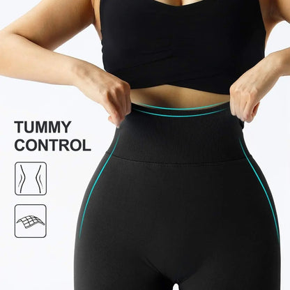 Damen Seamless Sport Leggings mit Push-Up-Effekt – High Waist, Figurformend, Perfekt für Fitness & Alltag