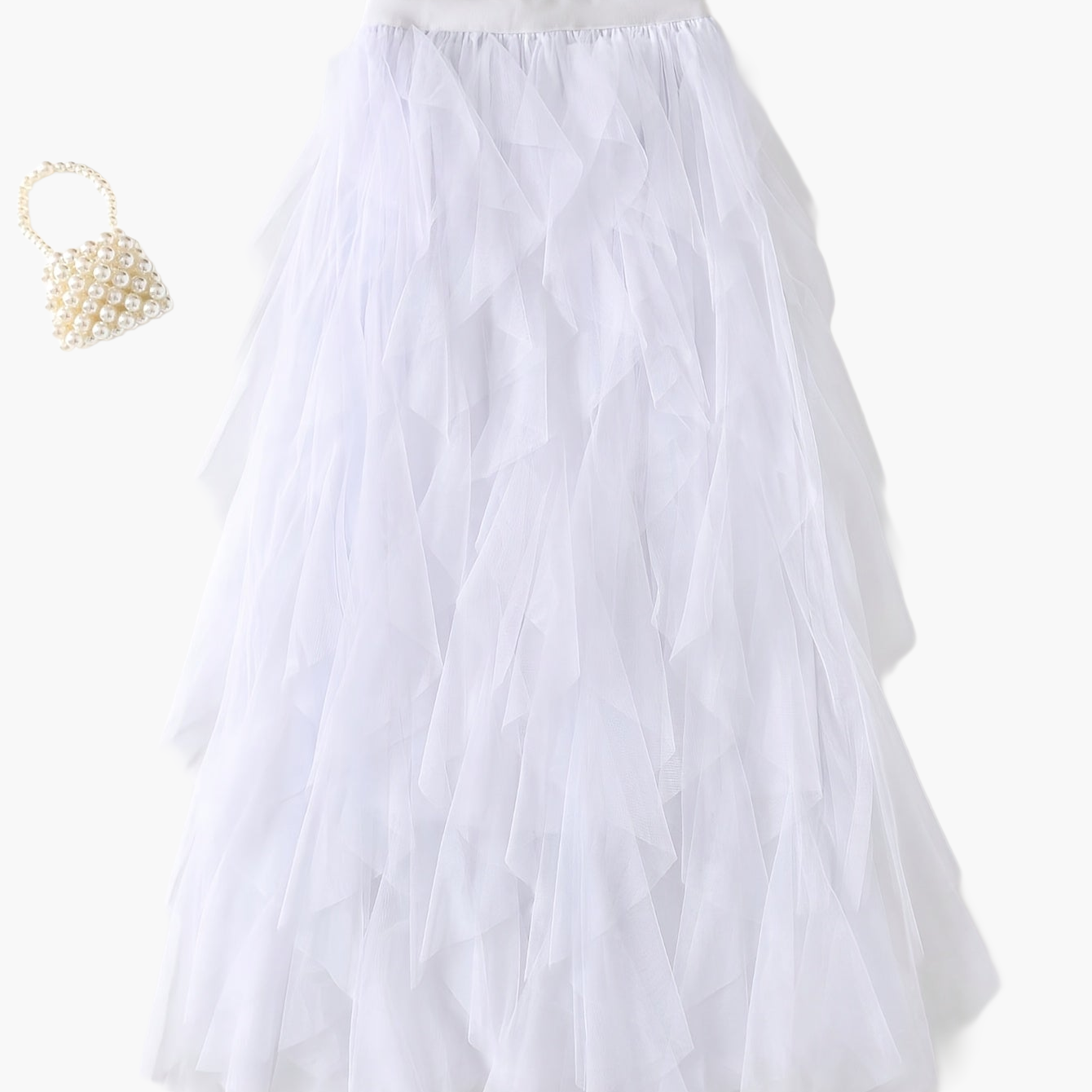Damen Eleganter Maxirock mit Stufen und Volants für festliche Anlässe