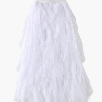 Damen Eleganter Maxirock mit Stufen und Volants für festliche Anlässe