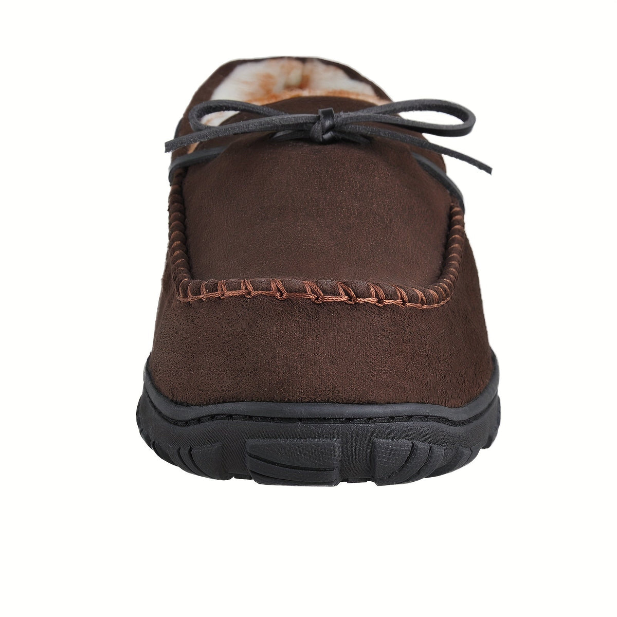 Herren Hausschuhe Mokka-Stil mit Plüschfutter in Braun, Beige, Schwarz