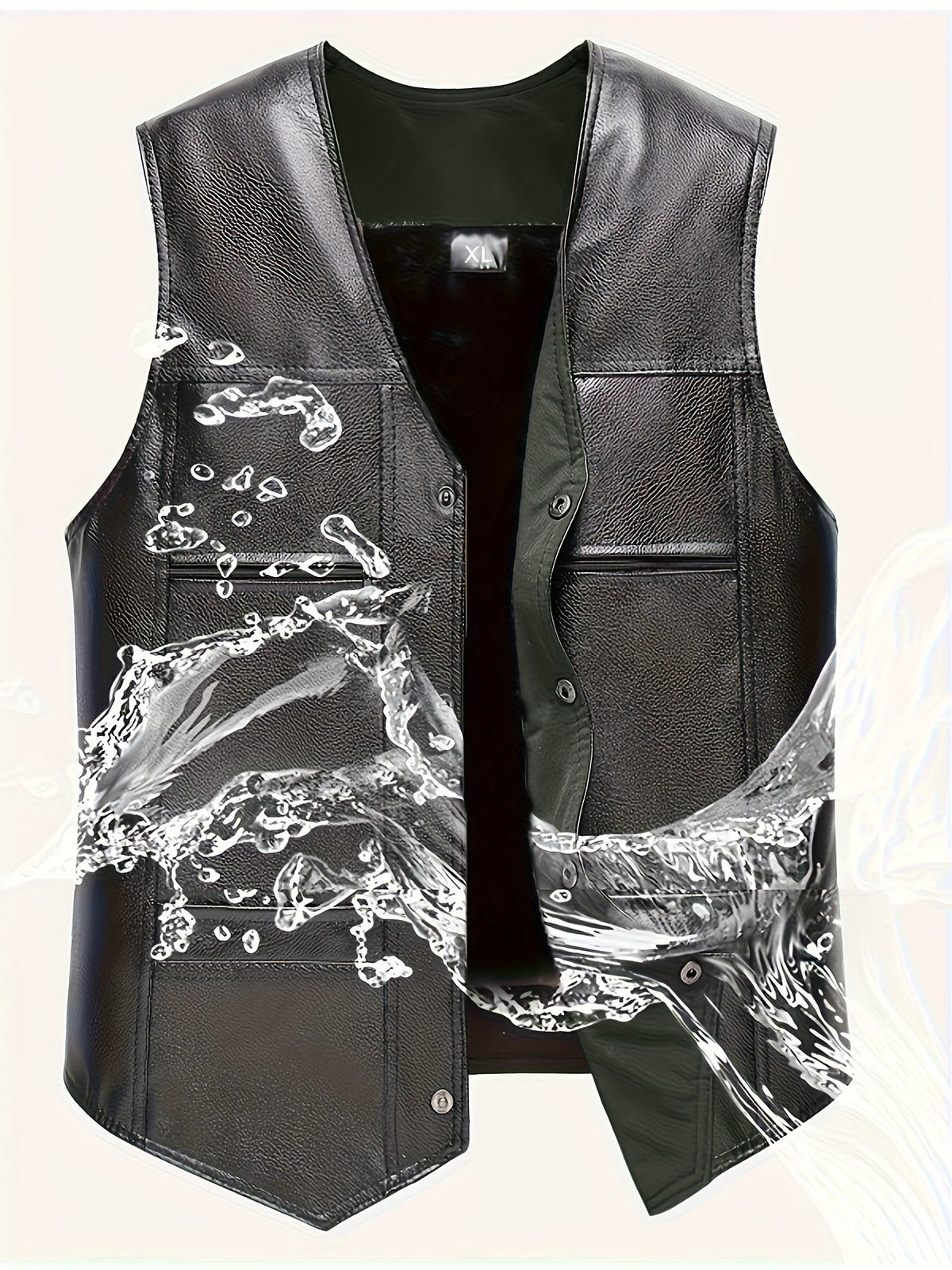 Herren Weste Schwarz mit Futter und Taschen