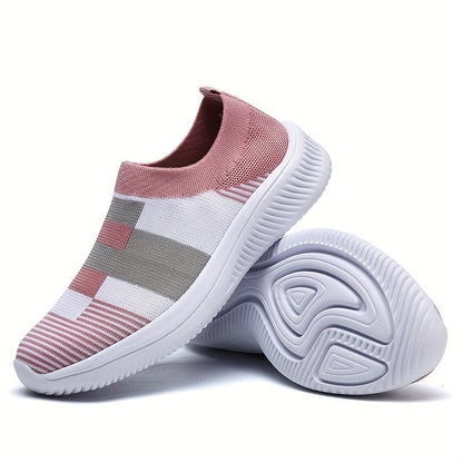 Damen Slip-On Sneaker – Bequeme Freizeitschuhe mit modernem Muster für Alltag und Spaziergänge