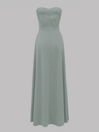 Damen Elegantes Abendkleid mit Bandeau-Design und Knopfleiste – Perfekt für festliche Anlässe