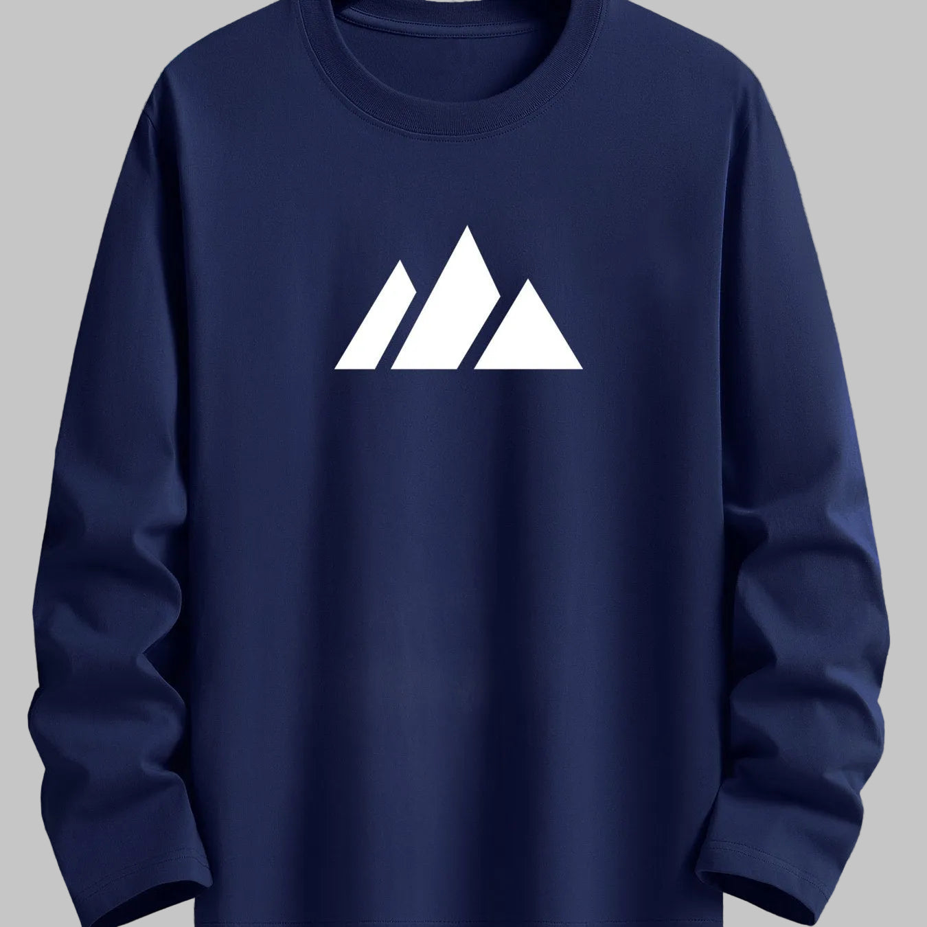 Unisex Langarmshirt mit Rundhalsausschnitt und Berg-Print