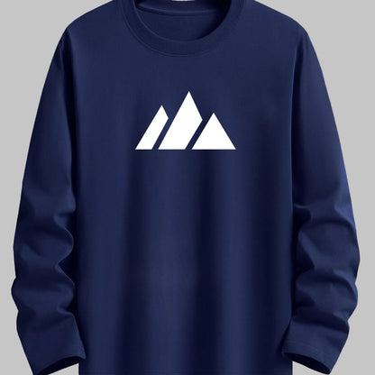 Unisex Langarmshirt mit Rundhalsausschnitt und Berg-Print