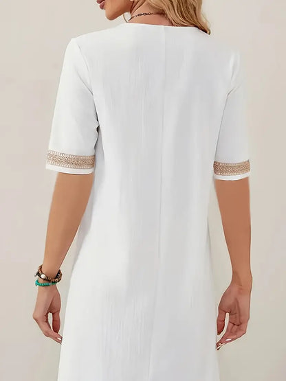 Damen Sommerkleid mit Häkeldetails – Eleganter Freizeitstil für warme Tage
