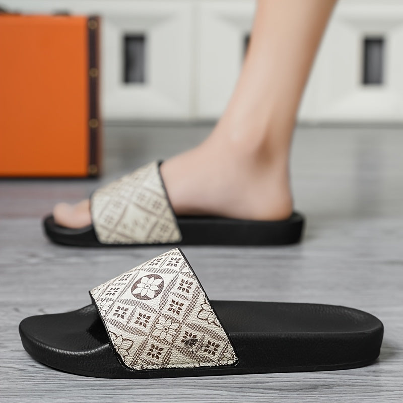 Herren Slide Sandalen mit modernem Muster – Bequeme Freizeitschuhe für Alltag & Strand
