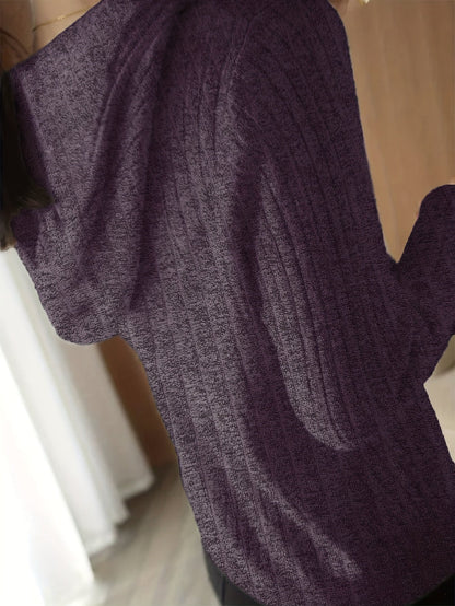 Damen Kapuzenpullover Gerippt mit Knopfleiste Lange Ärmel