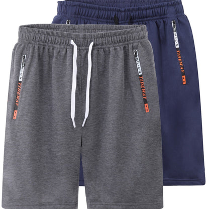 Herren Sportshorts 2er Pack – Bequeme Fitness- und Trainingsshorts mit Reißverschlusstaschen
