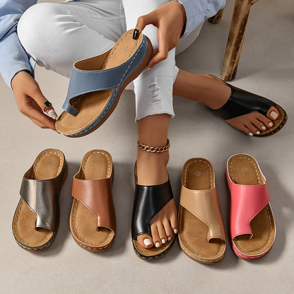 Damen Komfort Wedge-Sandalen mit Zehenschlaufe – Stilvolle Sommerschuhe für Alltag & Freizeit