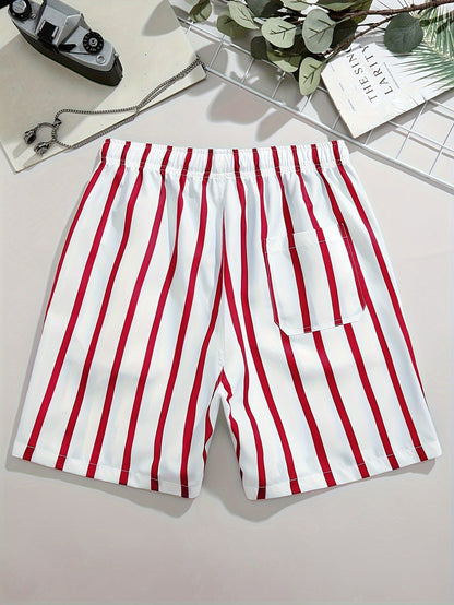 Herren Freizeit-Shorts mit Streifenmuster – Sportliche Sommer Bermuda für Alltag und Strand