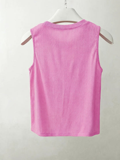 Damen Elegantes Stricktop mit Perlenbesatz – Ärmelloses Oberteil für modische Anlässe