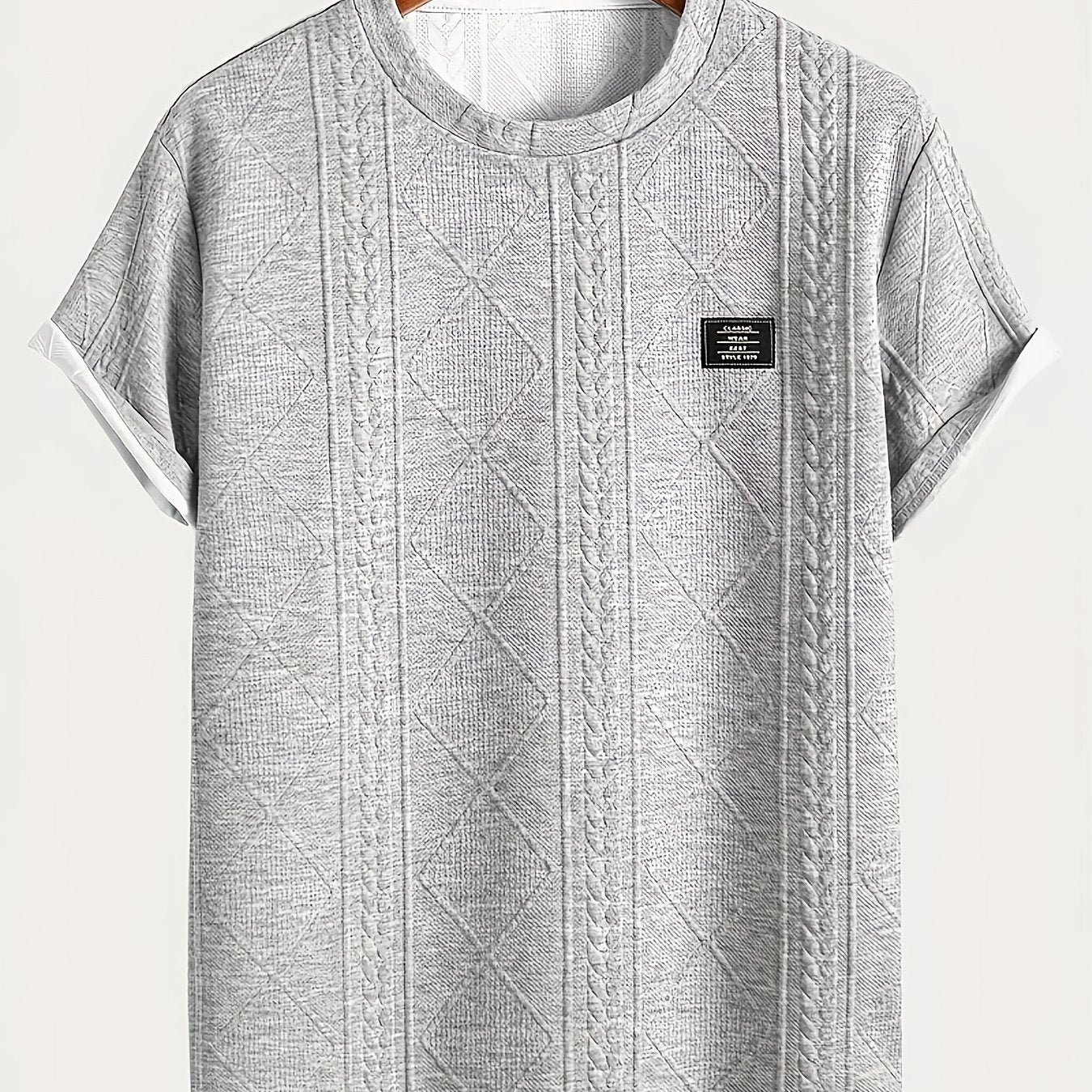 Herren T-Shirt im Strickmuster-Look – Freizeit, modisch, Sommer