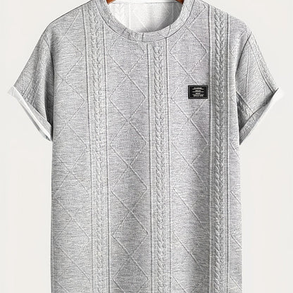 Herren T-Shirt im Strickmuster-Look – Freizeit, modisch, Sommer