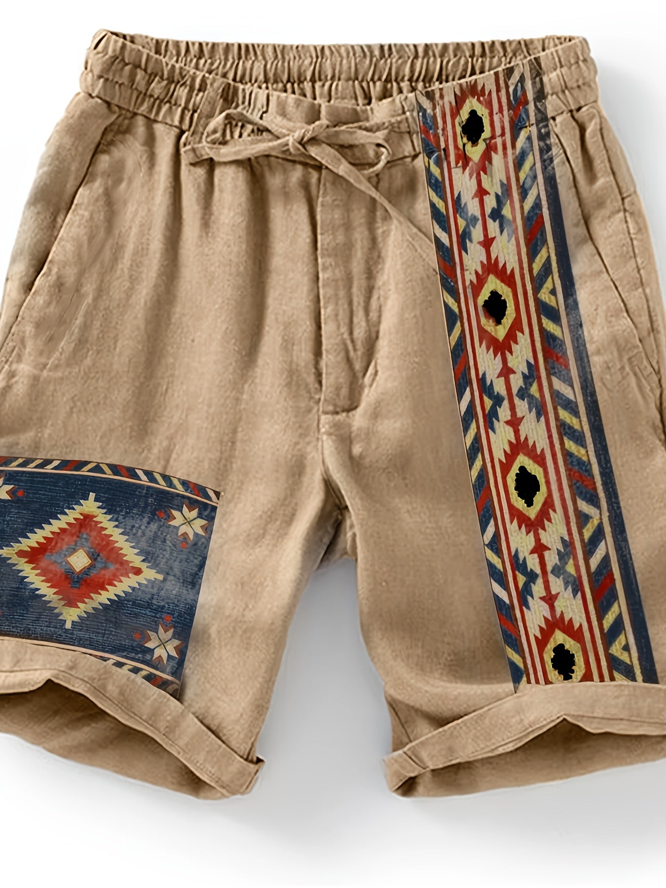 Herren Ethno-Shorts mit geometrischem Muster – Freizeit & Urlaub, moderner Look