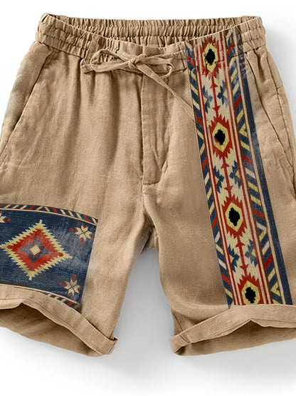 Herren Ethno-Shorts mit geometrischem Muster – Freizeit & Urlaub, moderner Look