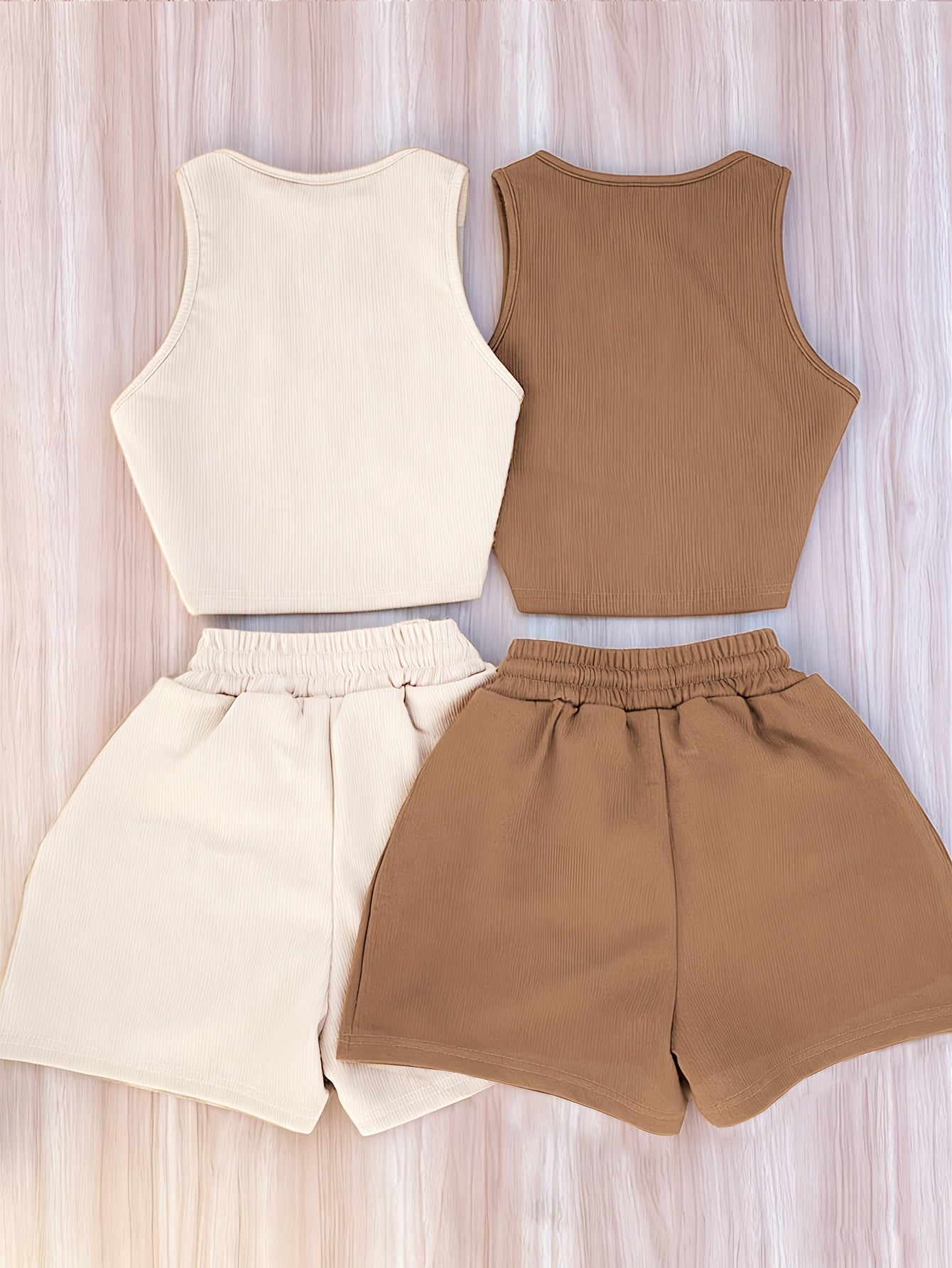 Damen Loungewear Set Zweiteiler – Sportlicher Freizeit Look mit Top und Shorts