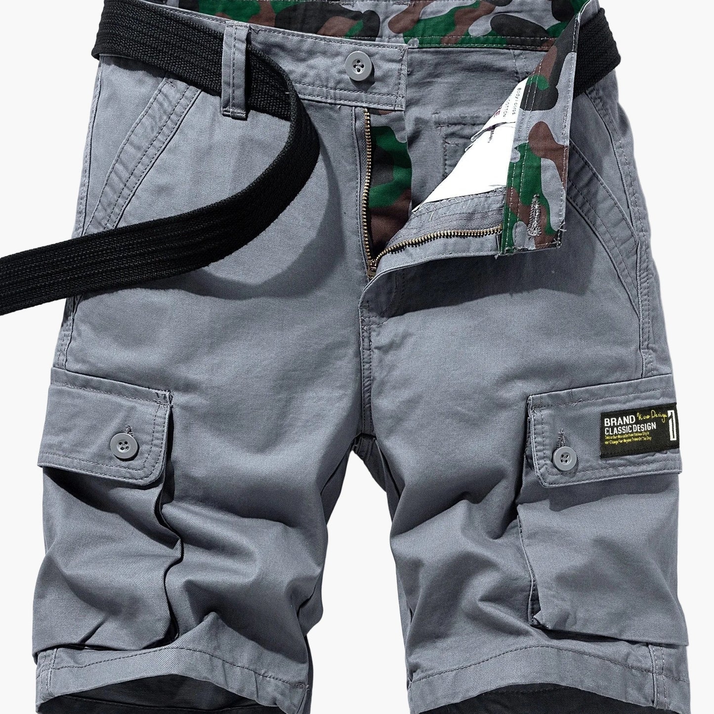 Herren Cargo Shorts mit Gürtel – Klassisches Freizeitdesign, Ideal für Outdoor und Alltag