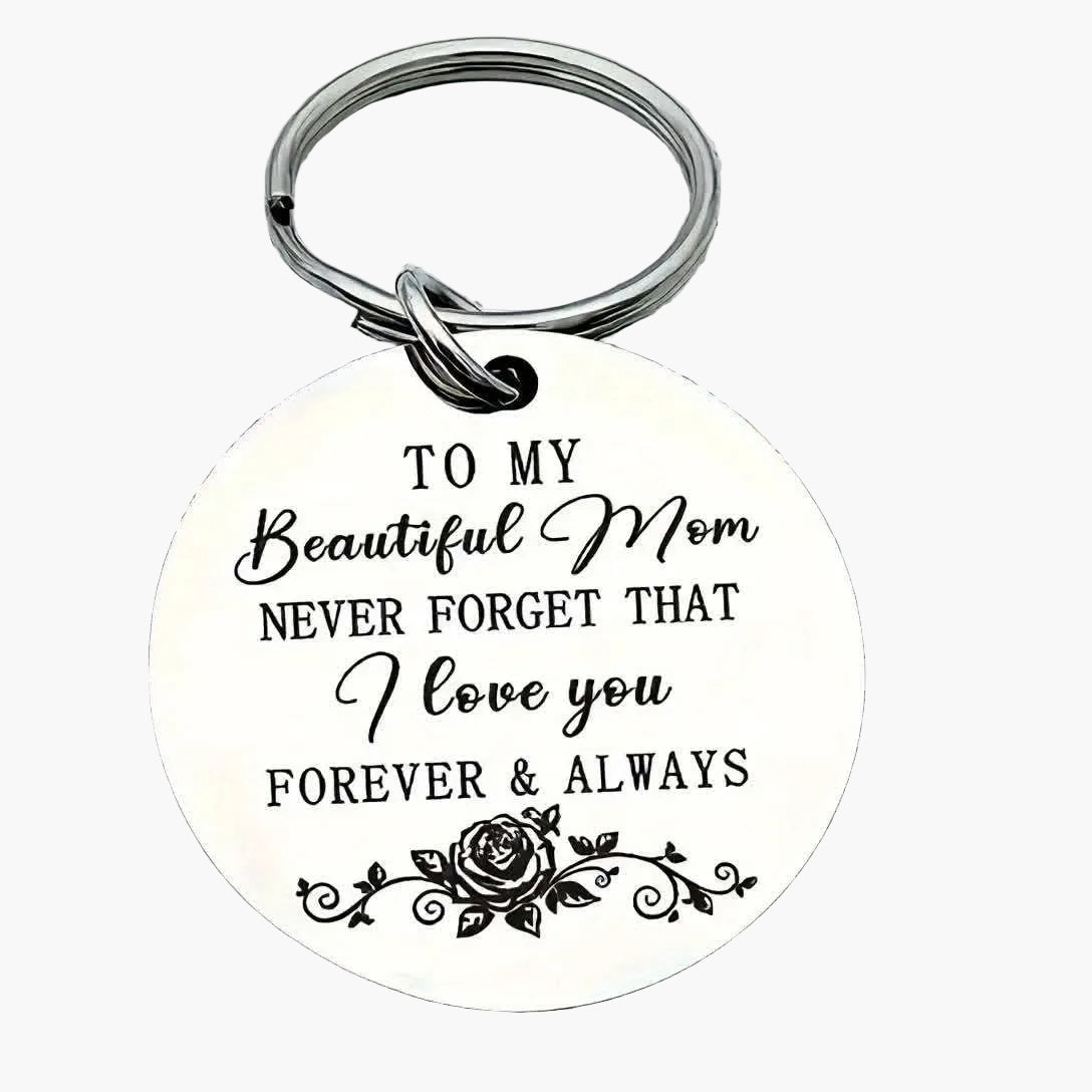 Schlüsselanhänger für Damen – Muttertagsgeschenk mit Gravur "Für meine schöne Mama, ich liebe dich für immer & ewig" – Stilvolles Accessoire und liebevolles Andenken
