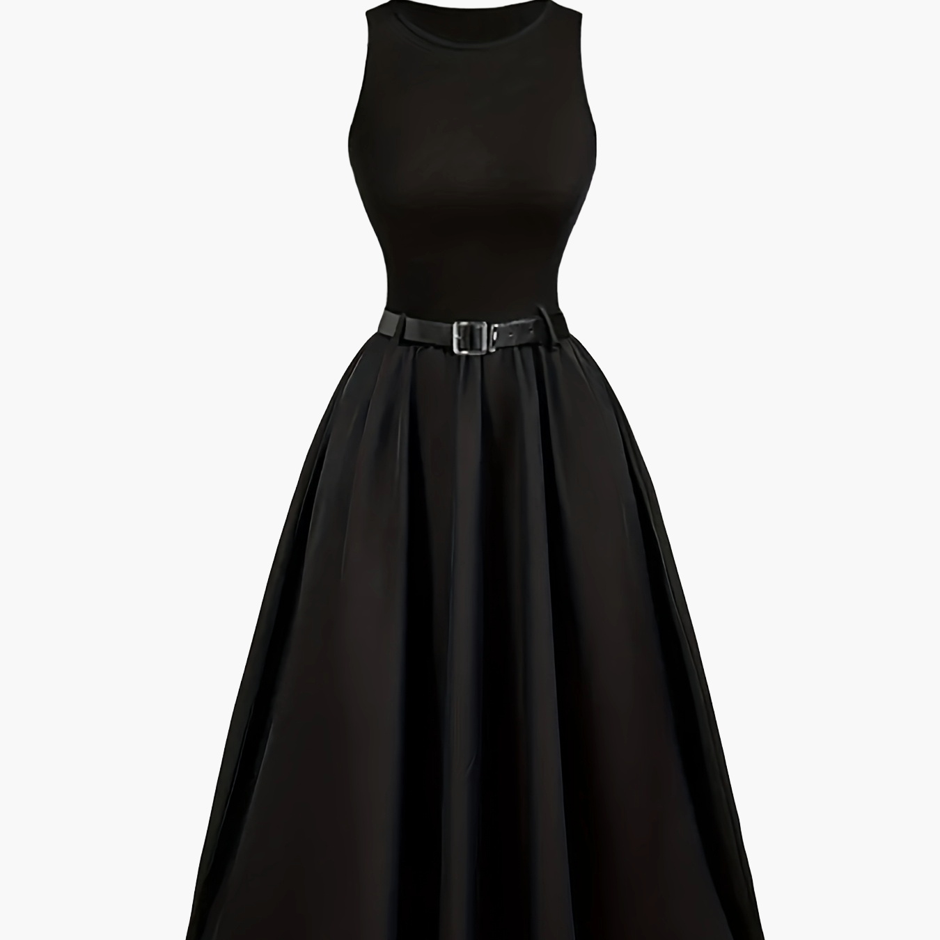 Damen Elegantes Abendkleid mit Gürtel – Ärmellos, Ballkleid-Stil, Perfekt für Feste & Anlässe