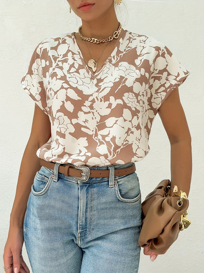 Damen Blusenshirt im floralen Design – Eleganter Sommer-Look für Freizeit und Büro