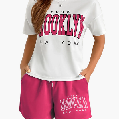 Damen Freizeit Zweiteiler Set Brooklyn New York – Sportlicher Streetstyle für Alltag und Lounge