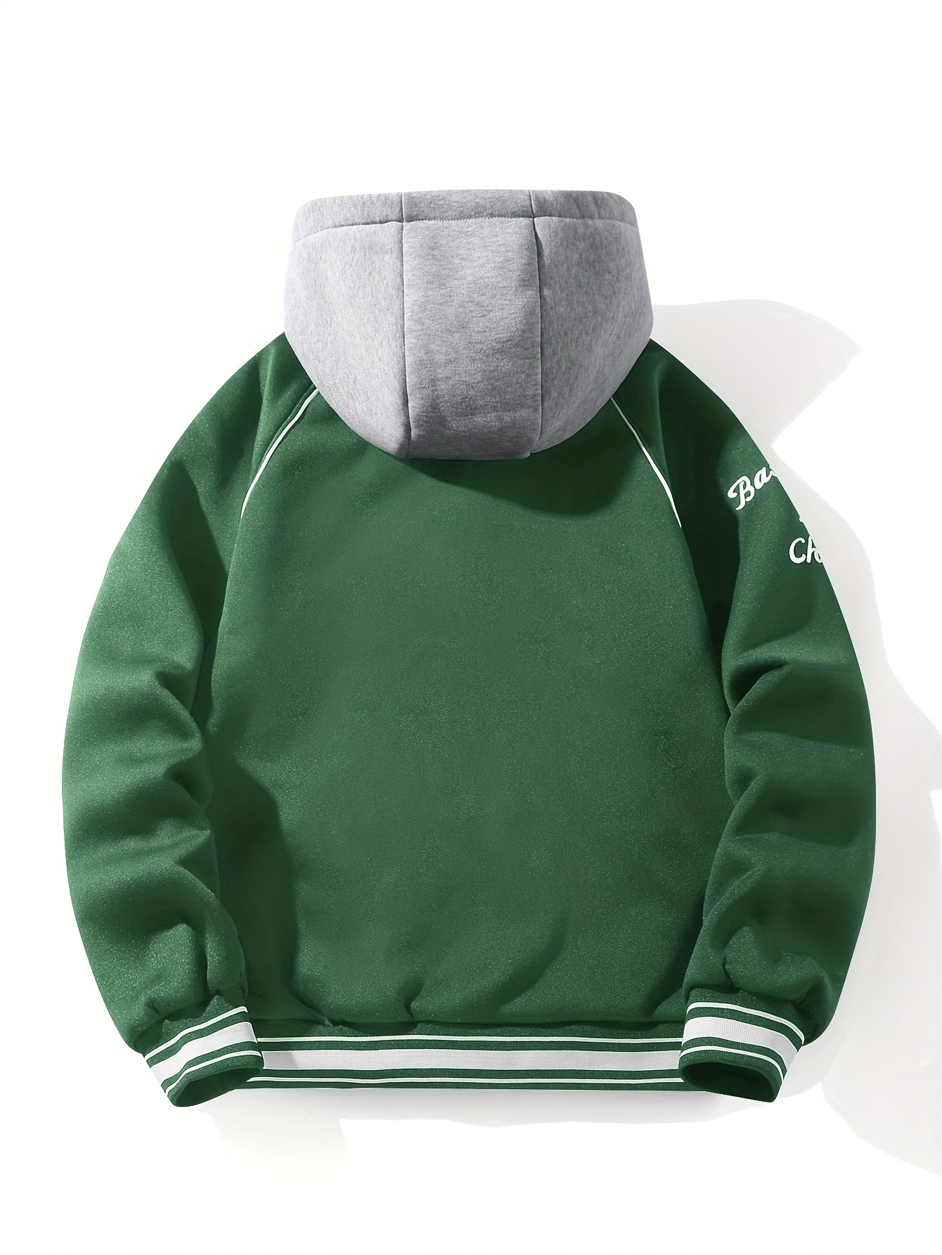 Unisex Baseballjacke mit Kapuze und Druckknöpfen, Winterjacke für Outdoor