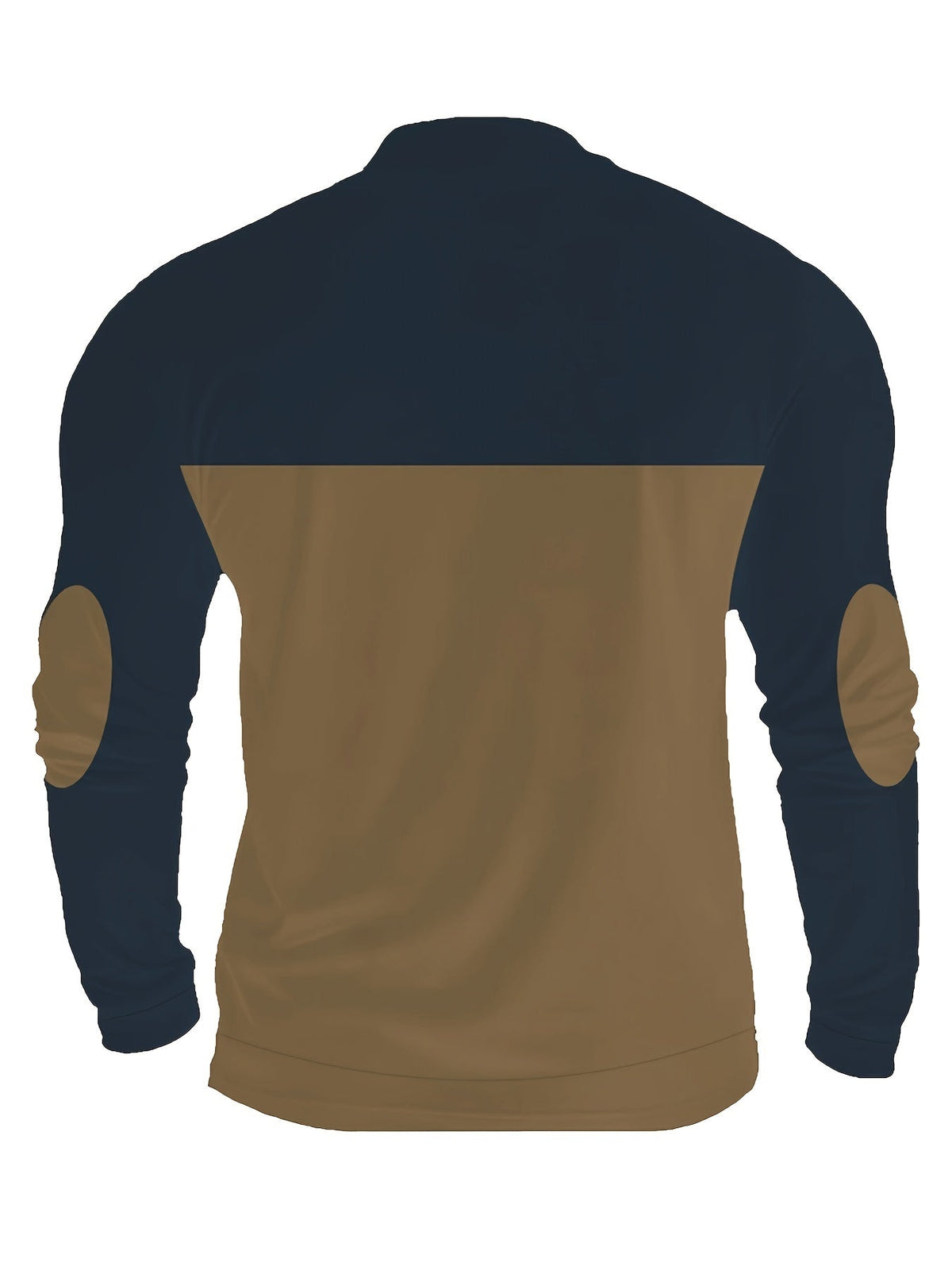 Herren Halbarm-Pullover mit Reißverschluss, Kompass-Motiv & Ellbogen-Patches, Zweifarbig